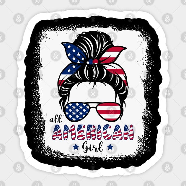 All American Girls 4th of July Bleached Sticker by Zakzouk-store